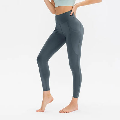 High Waist Solid Women's Yoga Pants Elastic Running Sport Leggings